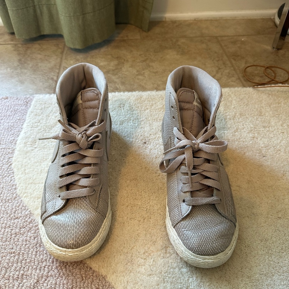 High-Top Textured Sneakers